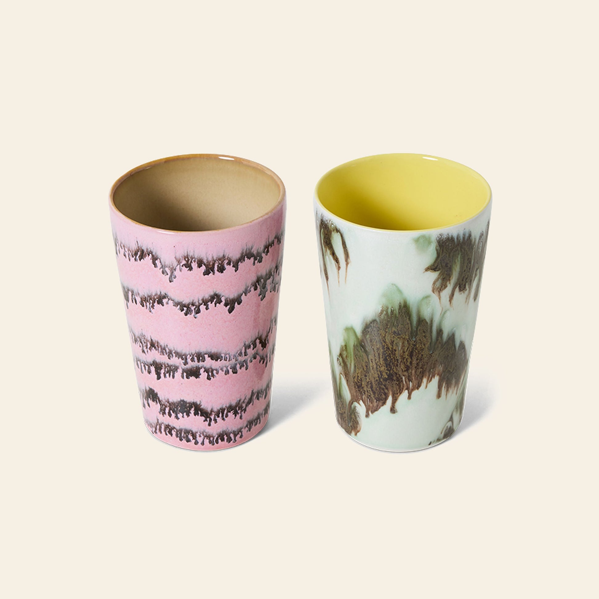 HKLIVING 70s Ceramics Tea Mugs Set of 2 Baroque