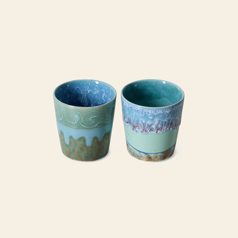 HKLIVING 70s Ceramics: Van Gogh Coffee Mugs, Set of 2