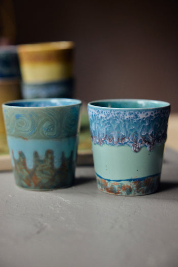 HKLIVING 70s Ceramics Van Gogh Coffee Mugs Set of 2 Self Portrait
