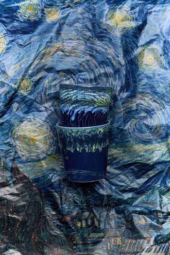 HKLIVING 70s Ceramics Van Gogh Coffee Mugs Set of 2 Starry Night