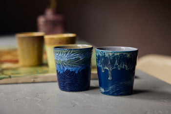 HKLIVING 70s Ceramics Van Gogh Coffee Mugs Set of 2 Starry Night