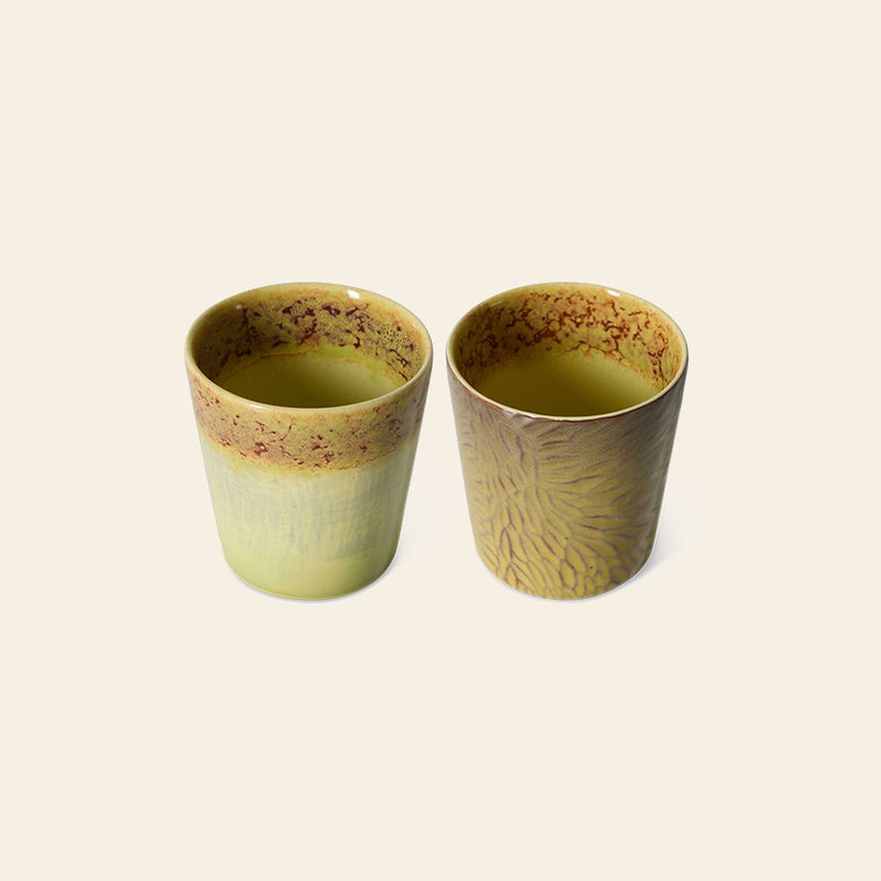 HKLIVING 70s Ceramics: Van Gogh Coffee Mugs, Set of 2