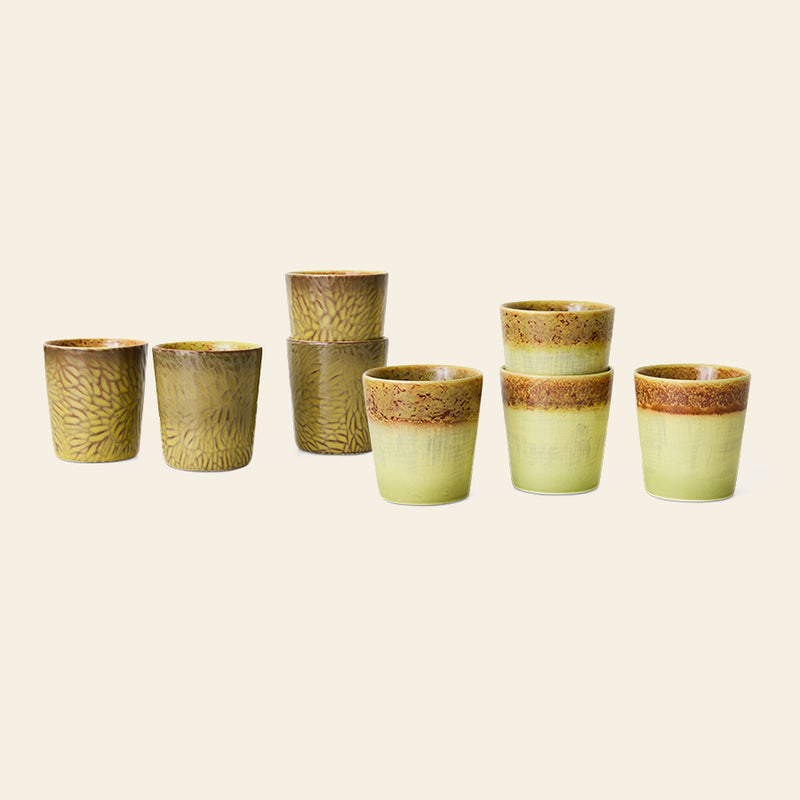 HKLIVING 70s Ceramics: Van Gogh Coffee Mugs, Set of 2