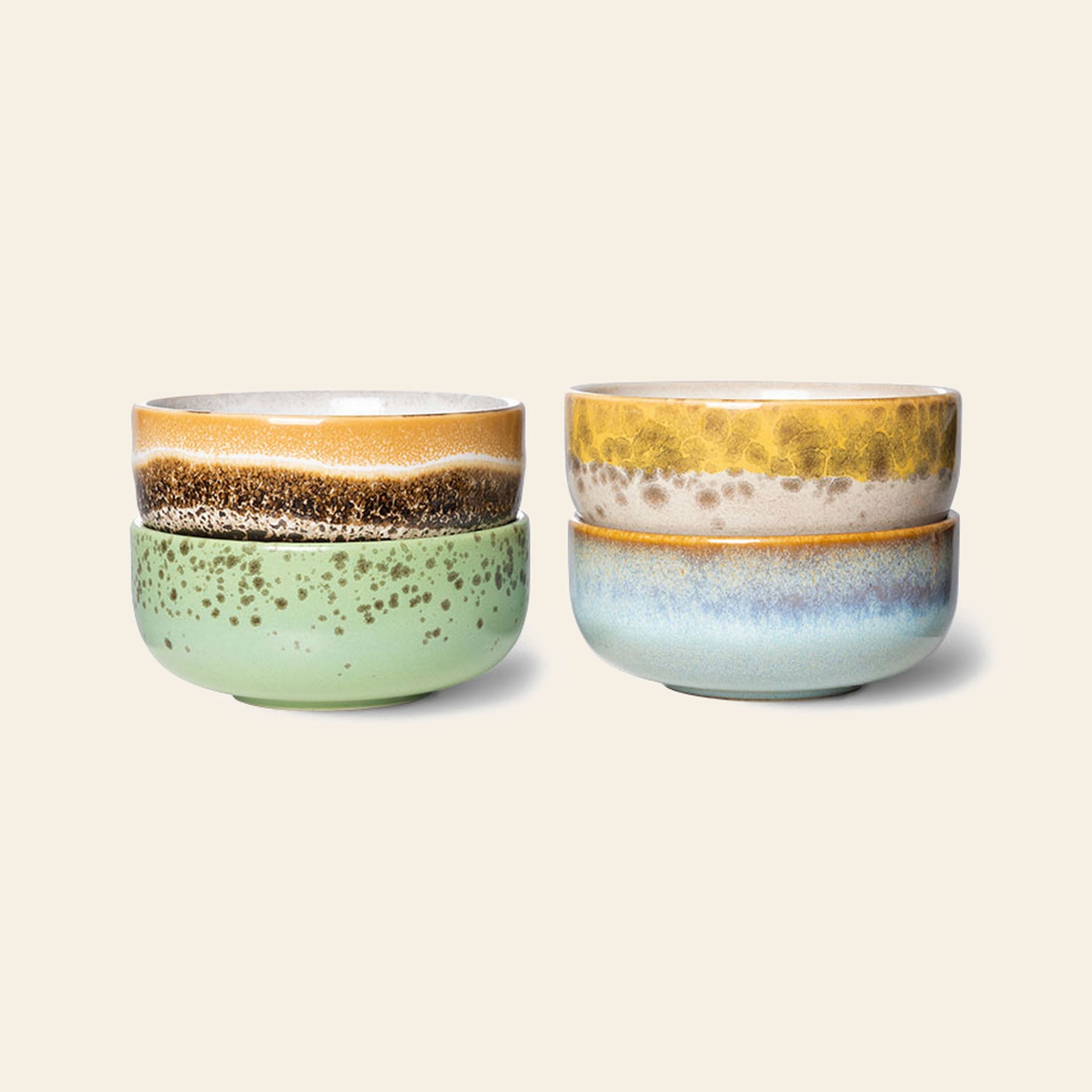 HKLIVING 70s Ceramics XS Bowls Set of 4 Castor