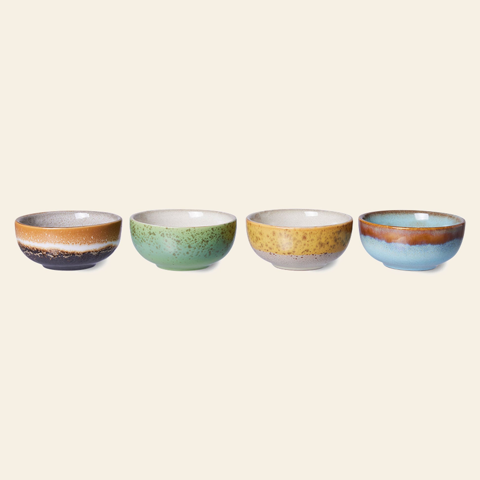 HKLIVING 70s Ceramics XS Bowls Set of 4 Castor