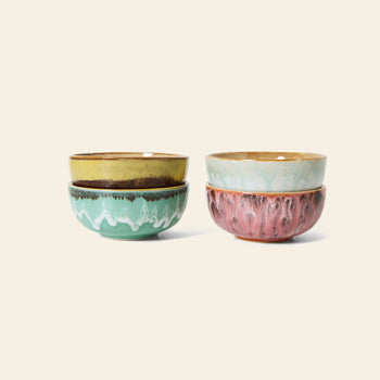 HKLIVING 70s Ceramics XS Bowls Set of 4 Modernist