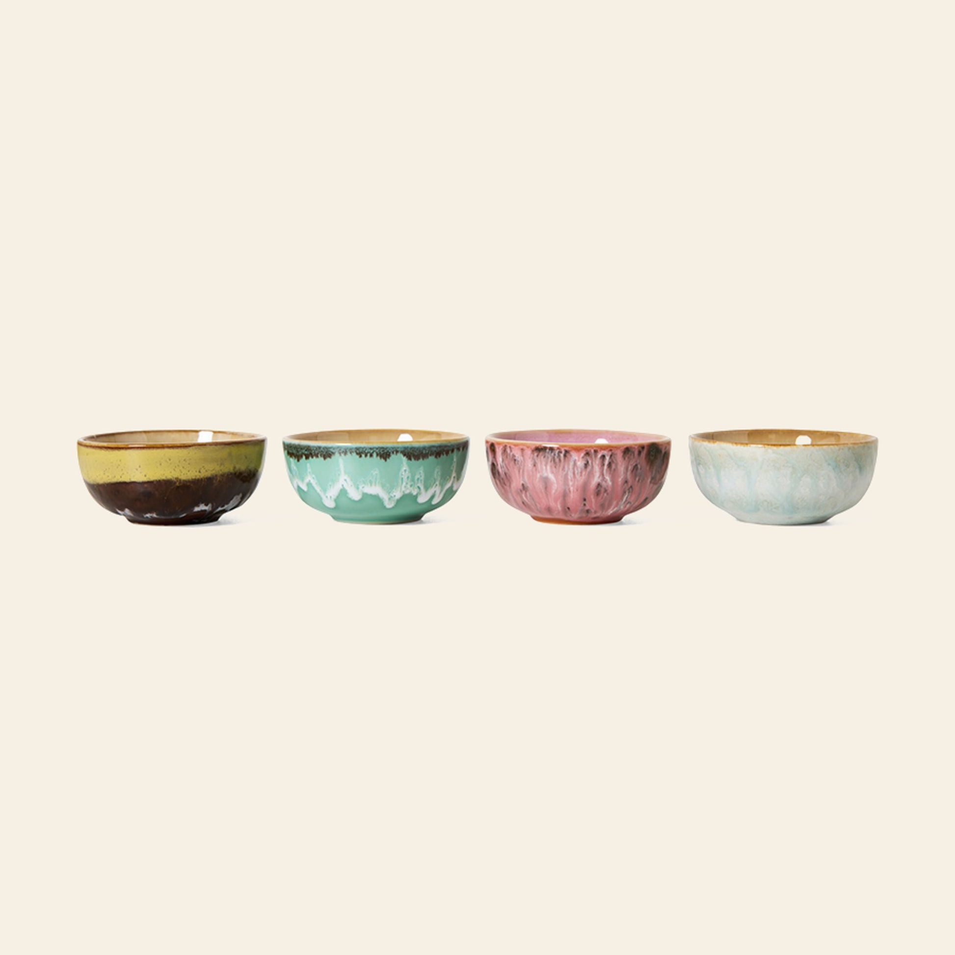 HKLIVING 70s Ceramics XS Bowls Set of 4 Modernist