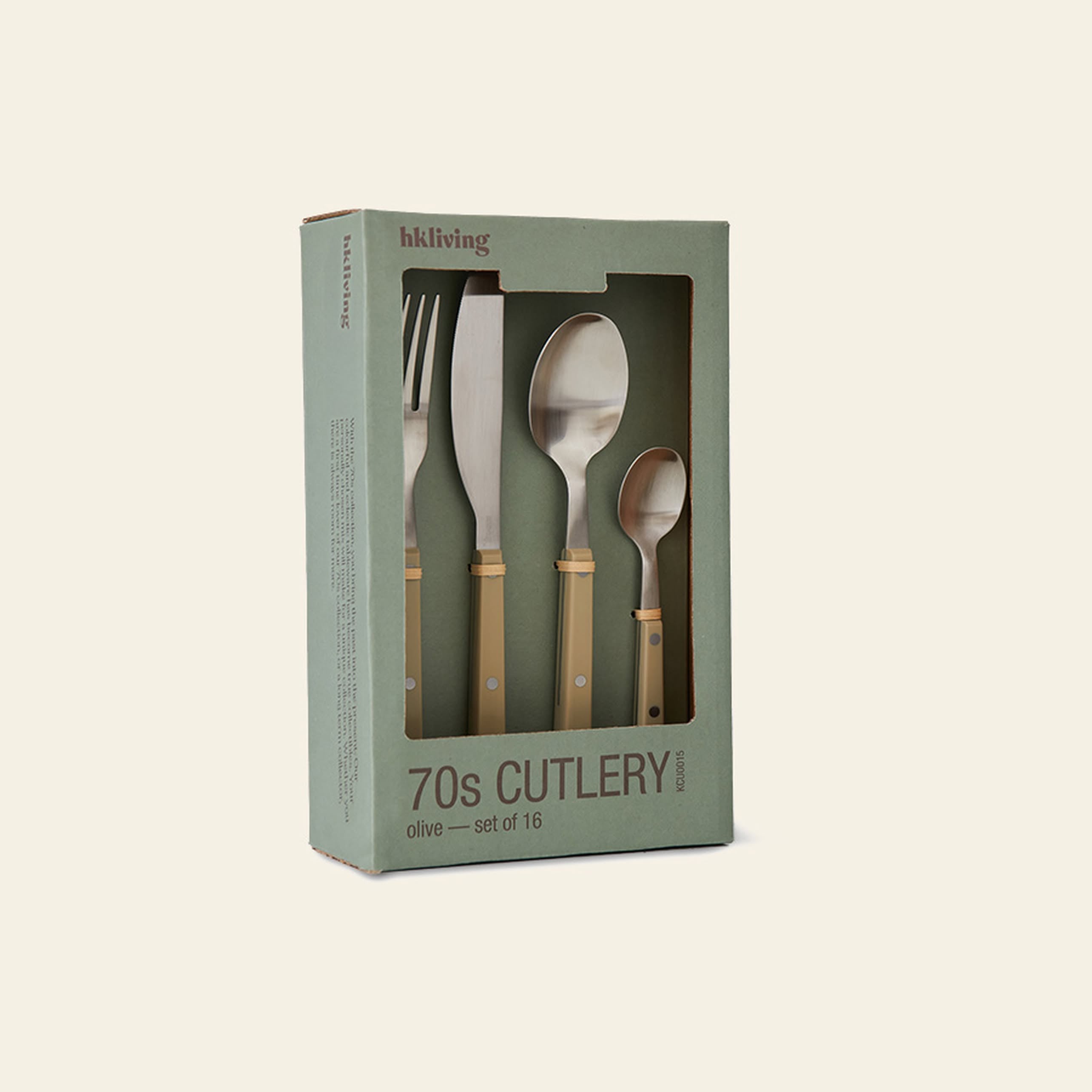 HKLIVING 70s Cutlery: Olive, Set of 16