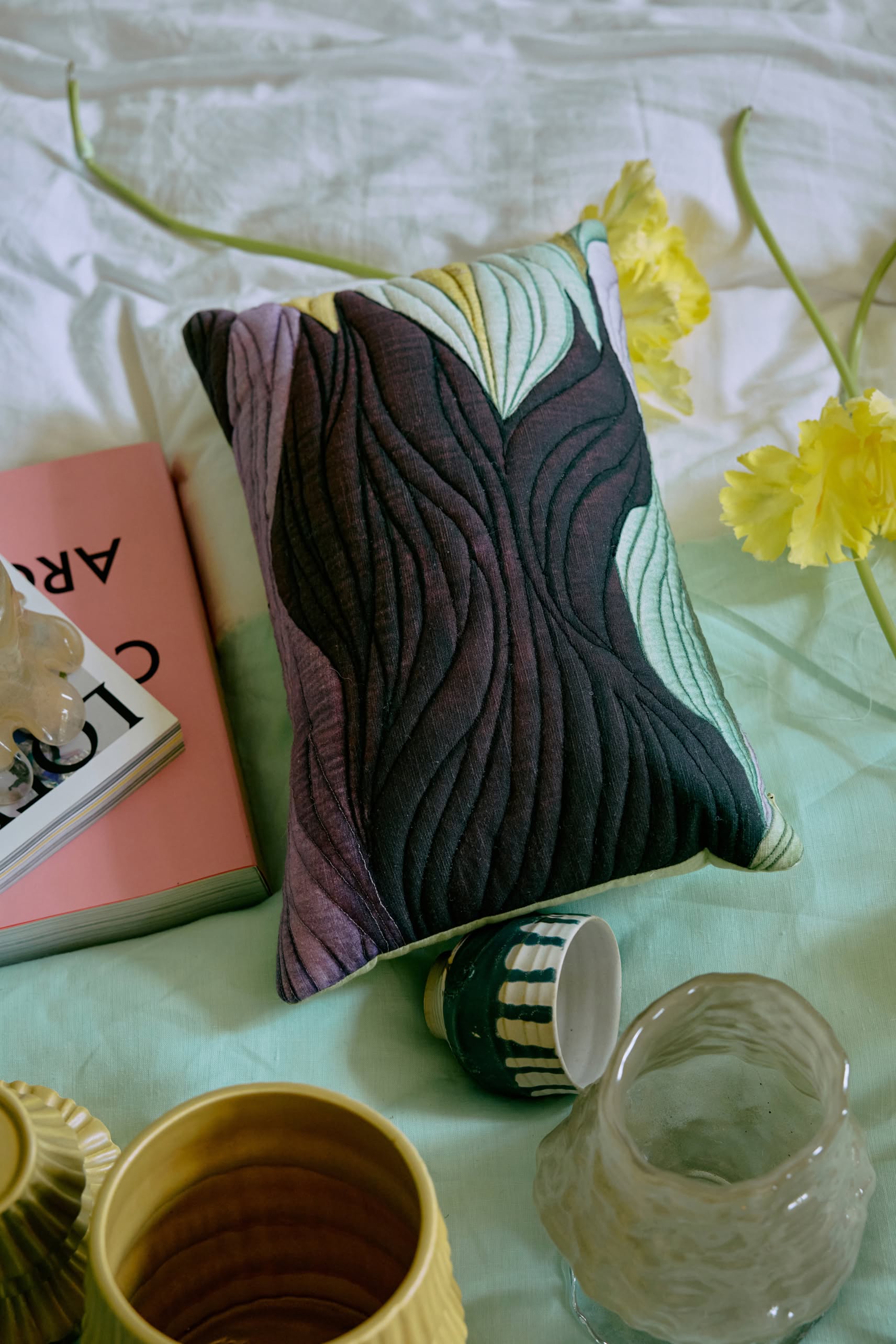 HKLIVING Artist Ceramics Coffee Cups Set of 4 Multicolour