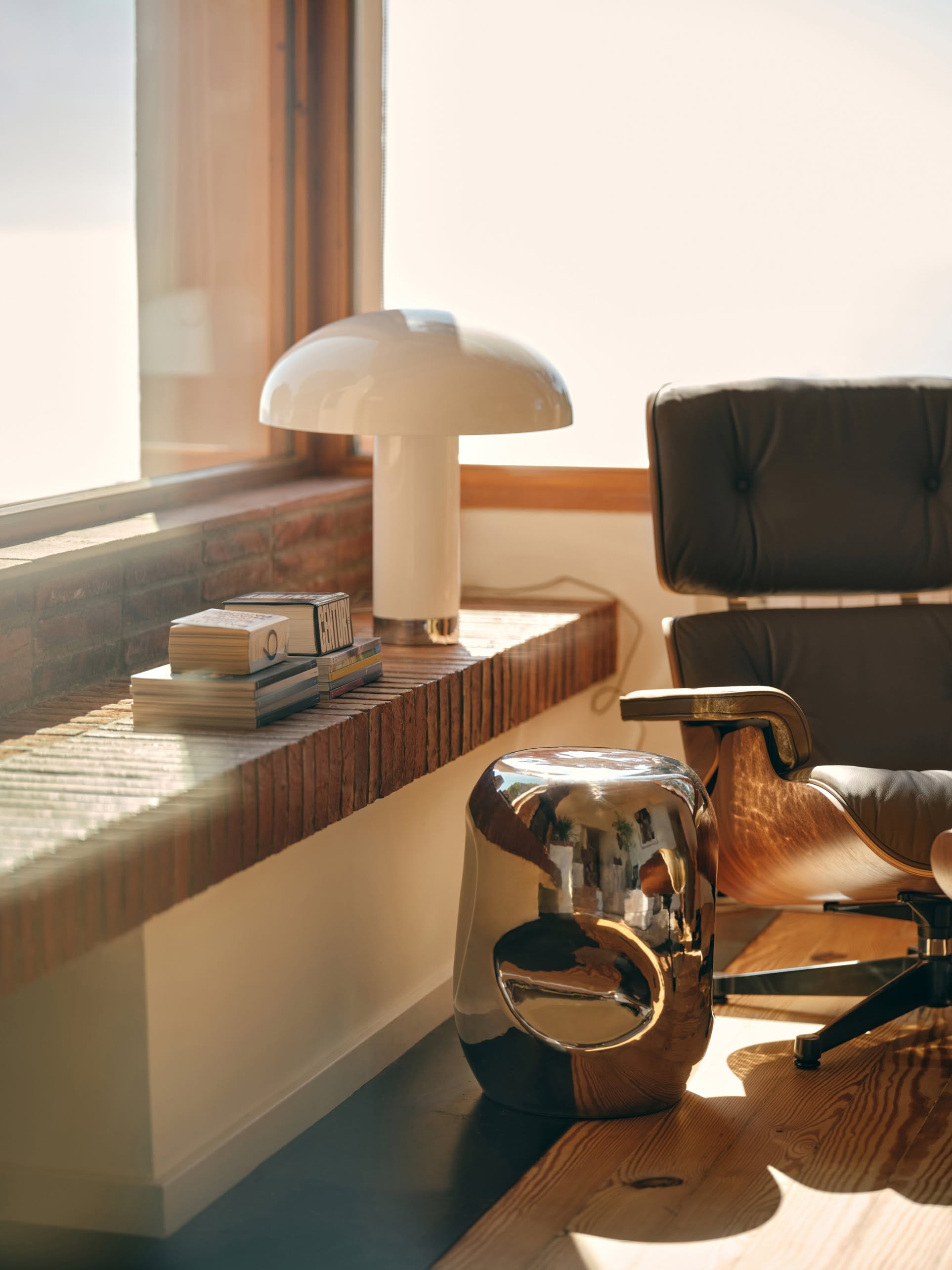 HKLIVING Currents Chrome Side Table