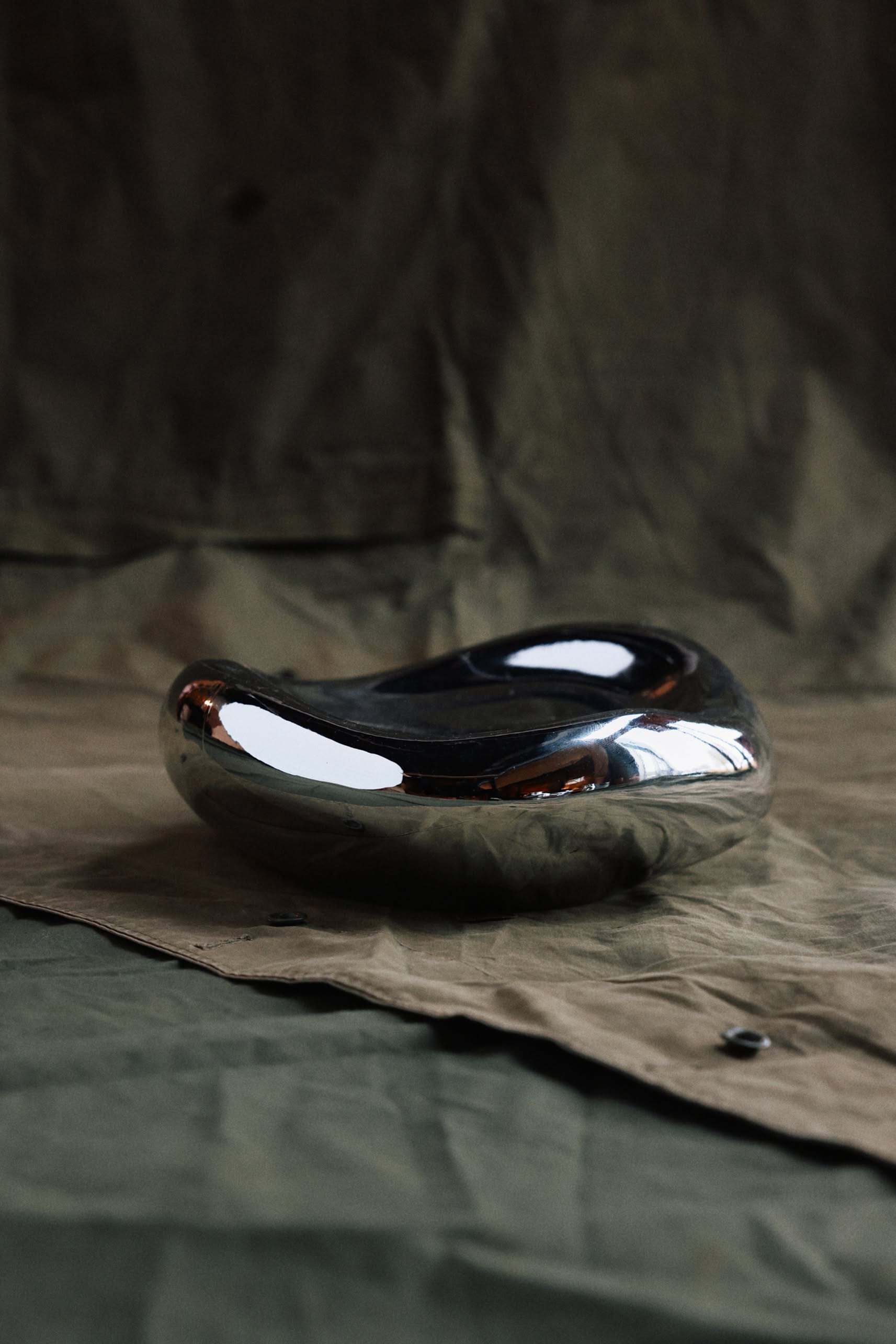 HKLIVING Gleam Glass Bowl Chrome