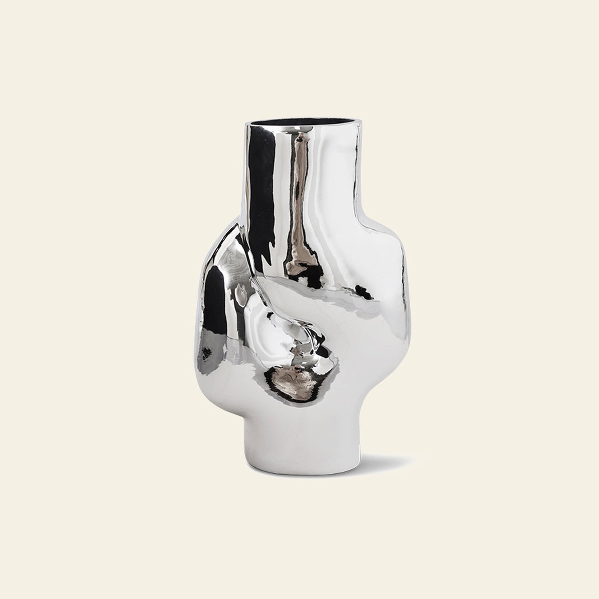 HKLIVING Gleam Glass High Vase Chrome