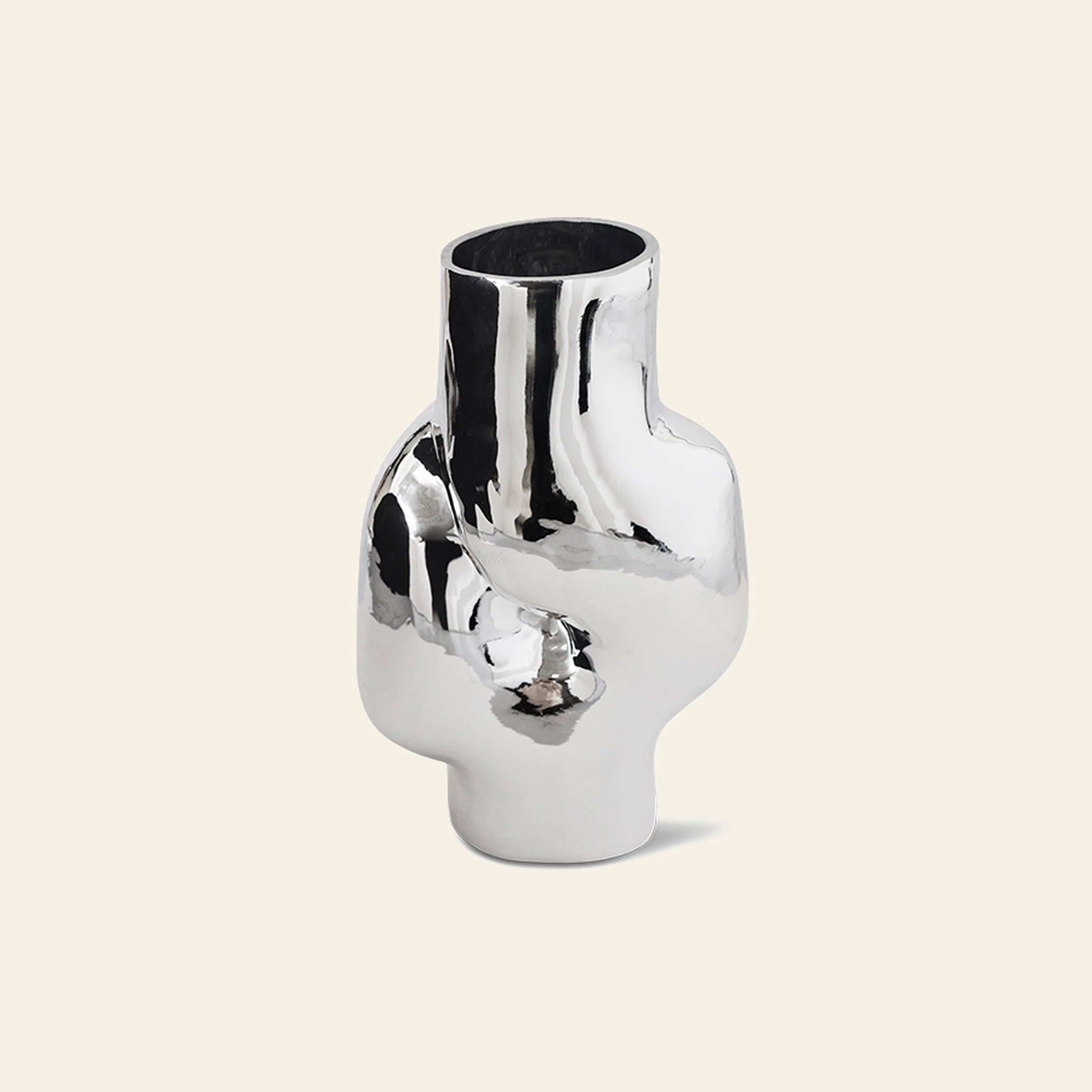 HKLIVING Gleam Glass High Vase - Chrome