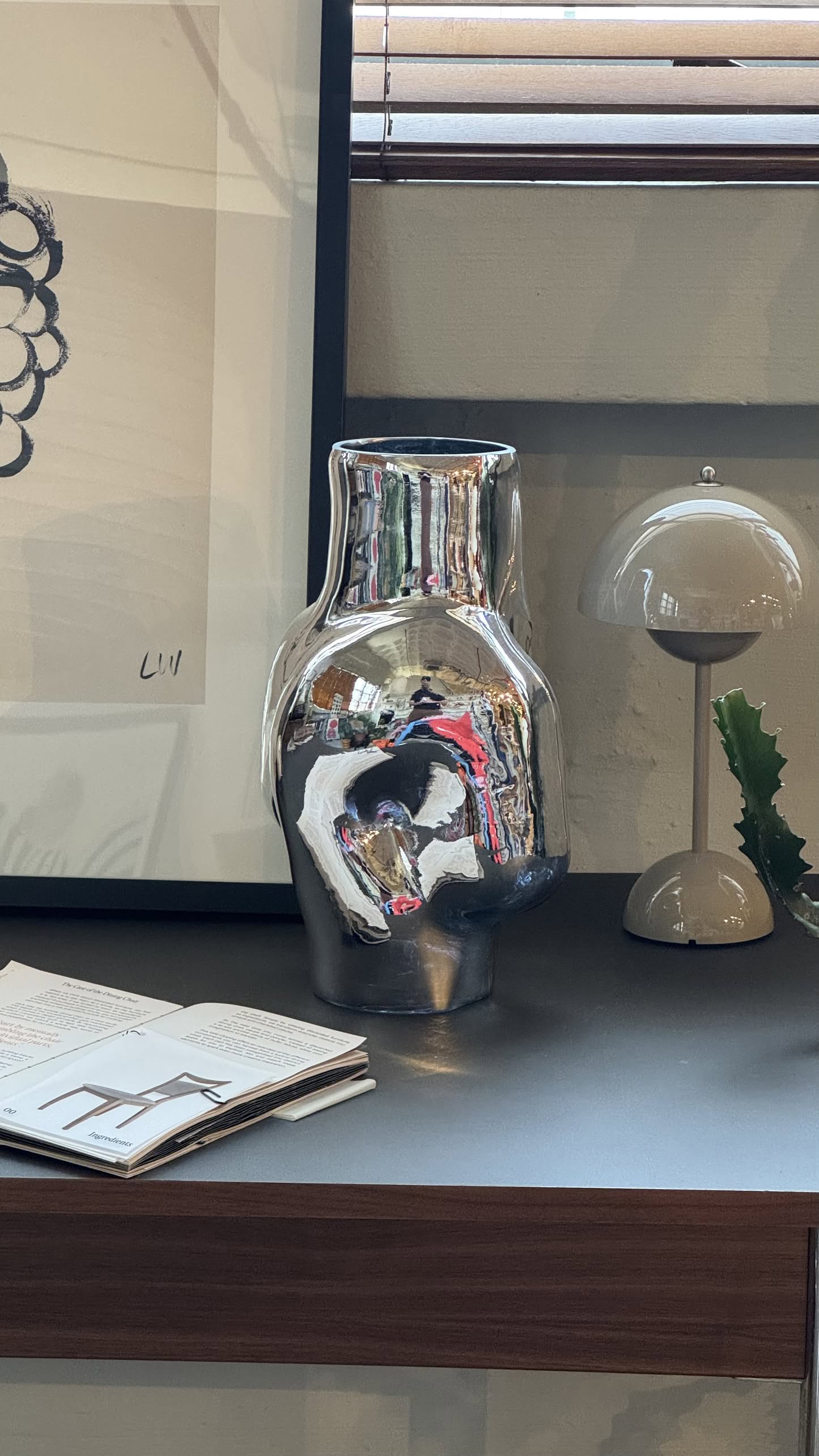 HKLIVING Gleam Glass High Vase Chrome