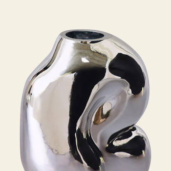 HKLIVING Gleam Glass Small Vase Chrome