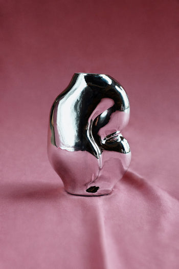 HKLIVING Gleam Glass Small Vase Chrome