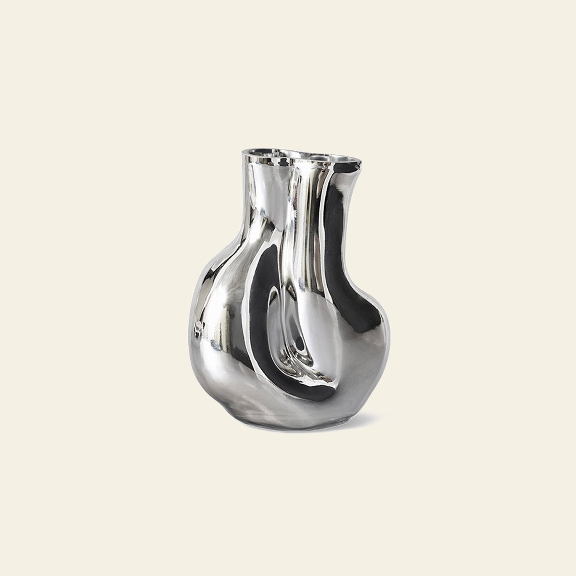 HKLIVING Gleam Glass Vase Chrome
