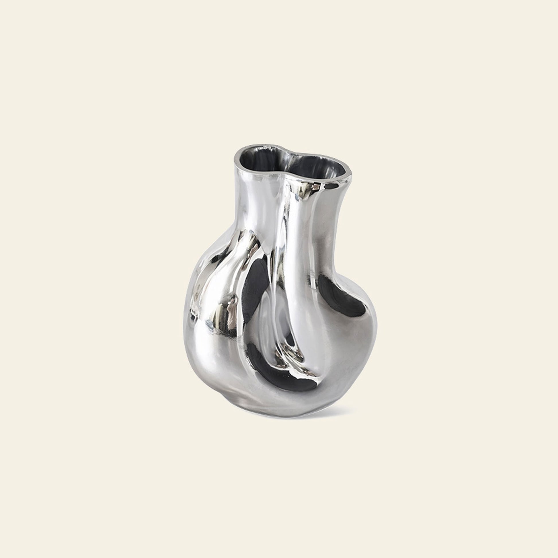 HKLIVING Gleam Glass Vase Chrome