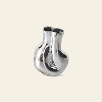 HKLIVING Gleam Glass Vase Chrome