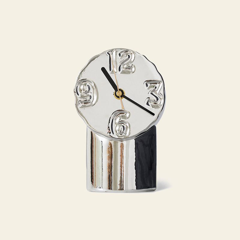 HKLIVING Retro Ceramic Clock - Chrome