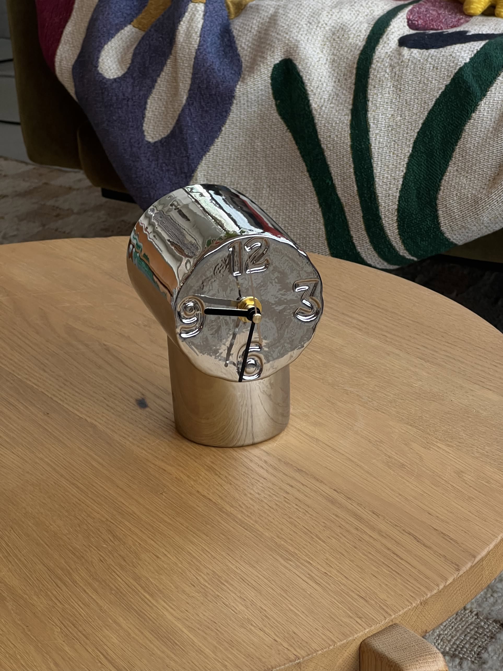 HKLIVING Retro Ceramic Clock - Chrome