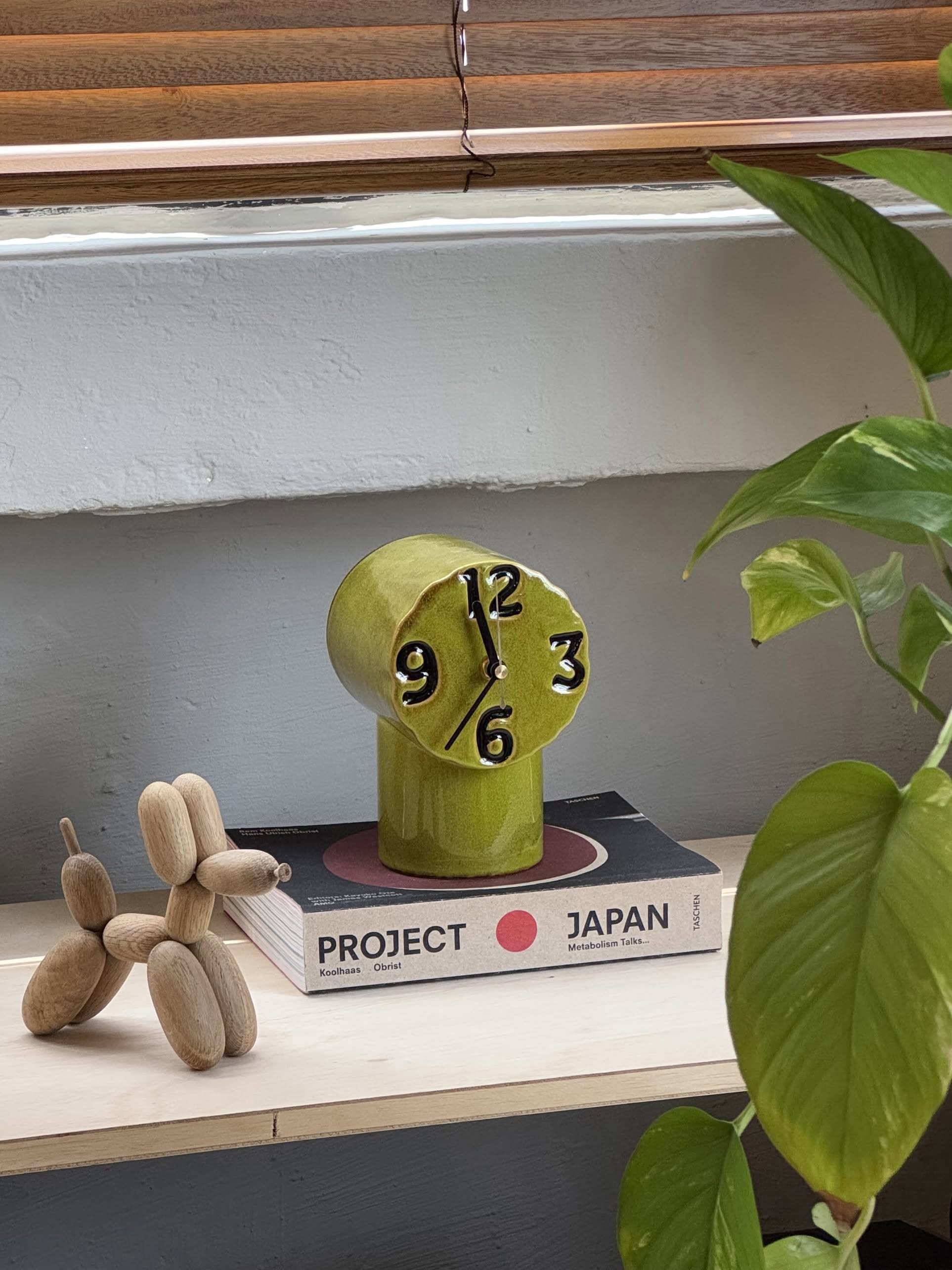 HKLIVING Retro Ceramic Clock - Olive