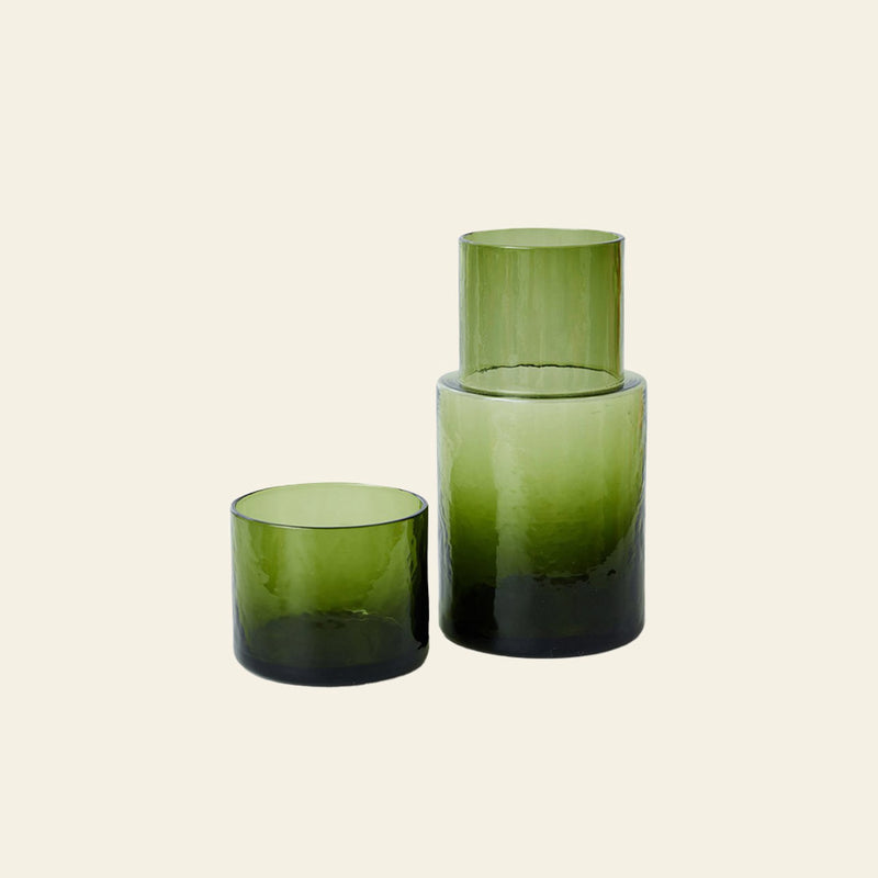 HKLIVING Tube Carafe & Glass Set - Olive