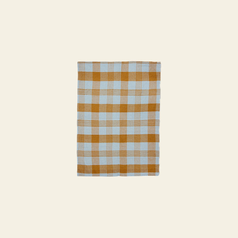 HKLIVING Vida Check Tea Towel - Amber/Blue
