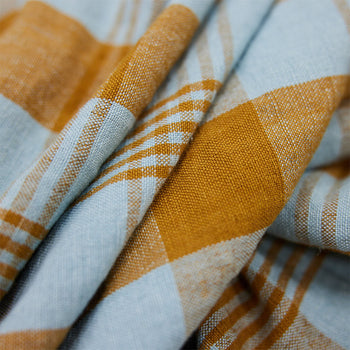 HKLIVING Vida Check Tea Towel - Amber/Blue