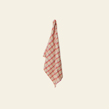 HKLIVING Vida Check Tea Towel - Strawberry/Cream