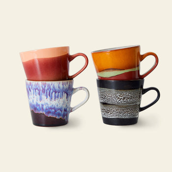 HKliving 70s Ceramics Americano Mugs Set of 4 Friction