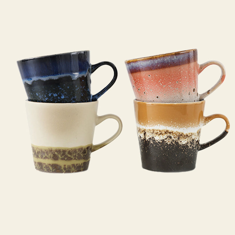 HKLIVING 70s Ceramics: Americano Mugs, Set of 4