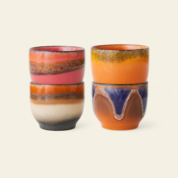 HKliving 70s Ceramics: Café Cups, Set of 4