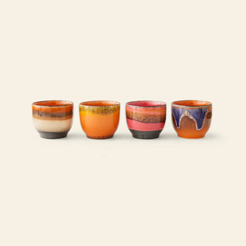 HKliving 70s Ceramics: Café Cups, Set of 4