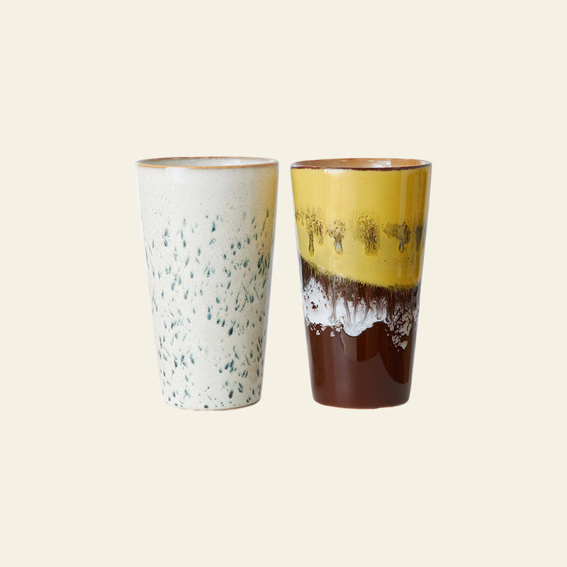 HKLIVING 70s Ceramics: Latte Mugs, Set of 2