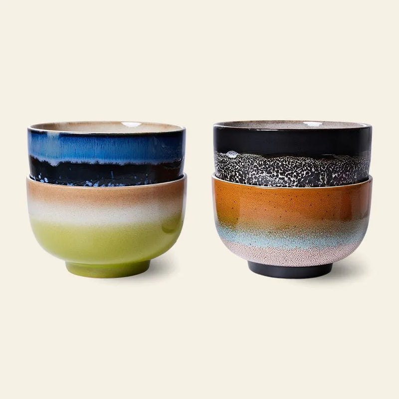 HKLIVING 70s Ceramics: Noodle Bowls, Set of 4