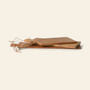 HKliving Bread Board Teak Set of 3 Natural