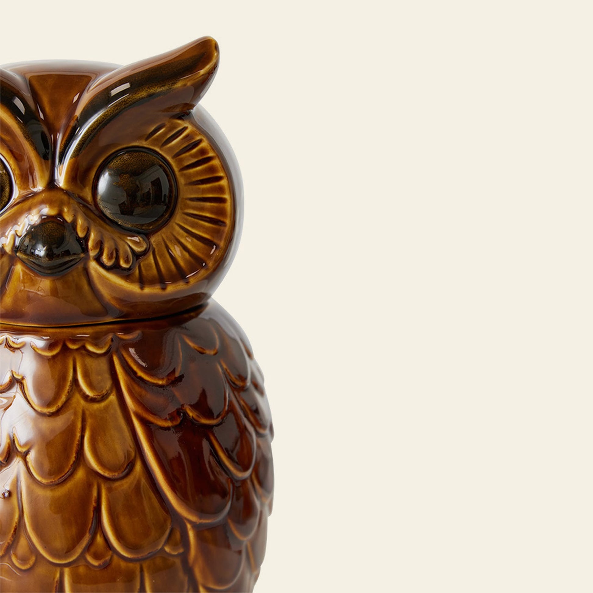 HKliving Ceramic Owl Jar Roasted