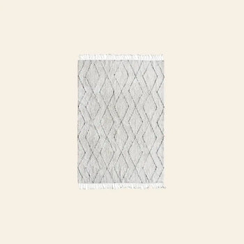 HKliving Cotton Berber Rug 140x200 White Black 1