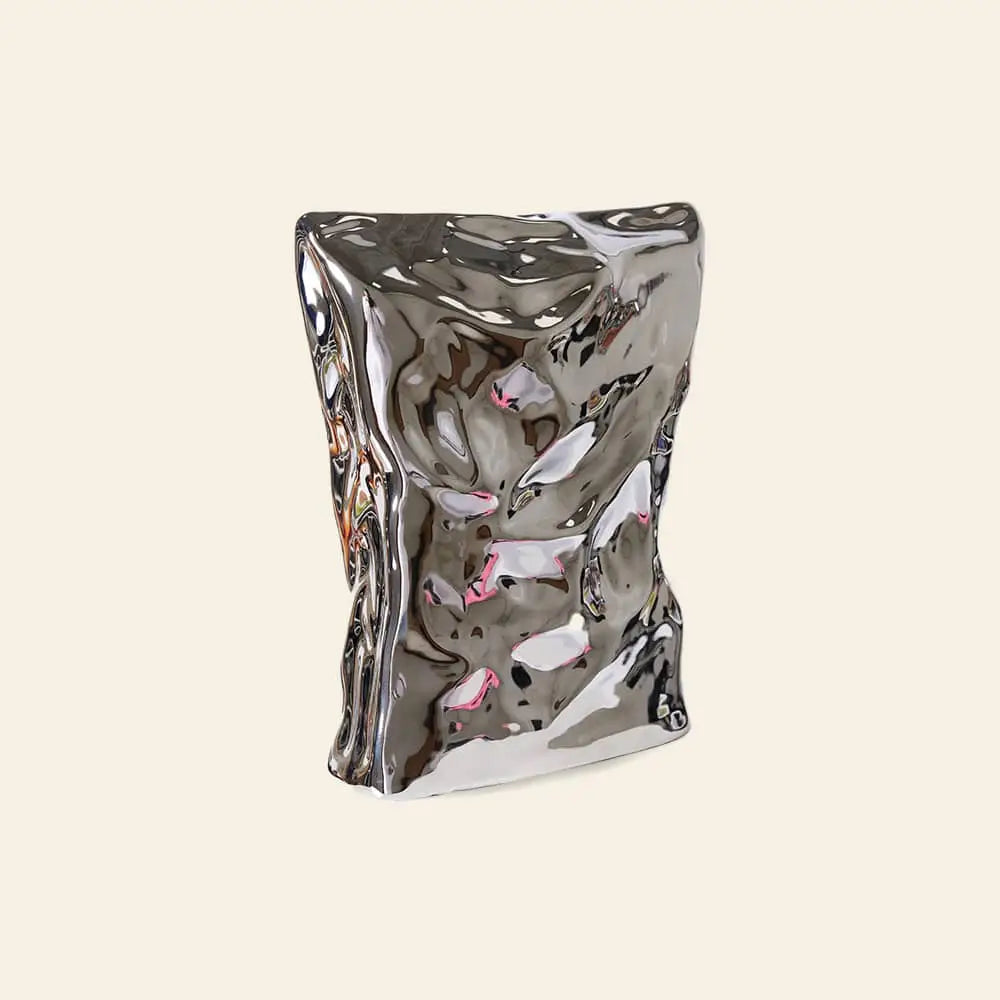 HKliving HK Objects Bag of Crisps Vase Chrome 2