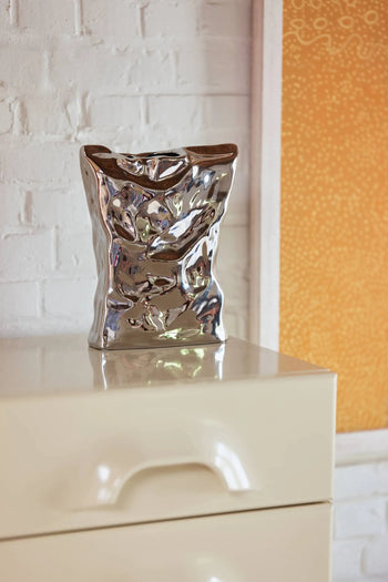 HKliving HK Objects Bag of Crisps Vase Chrome 5