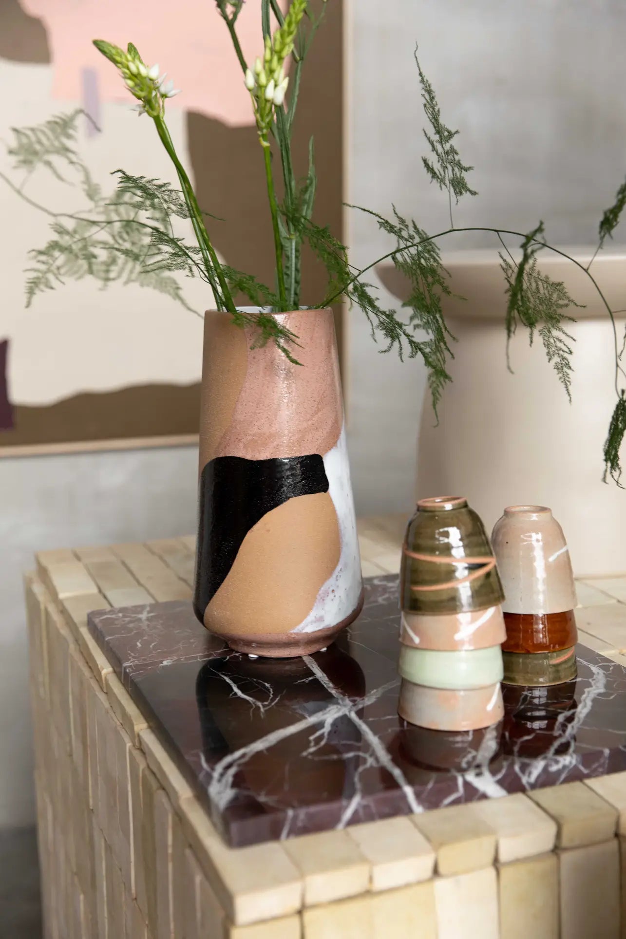 HKLIVING Hand Painted Ceramic Flower Vase