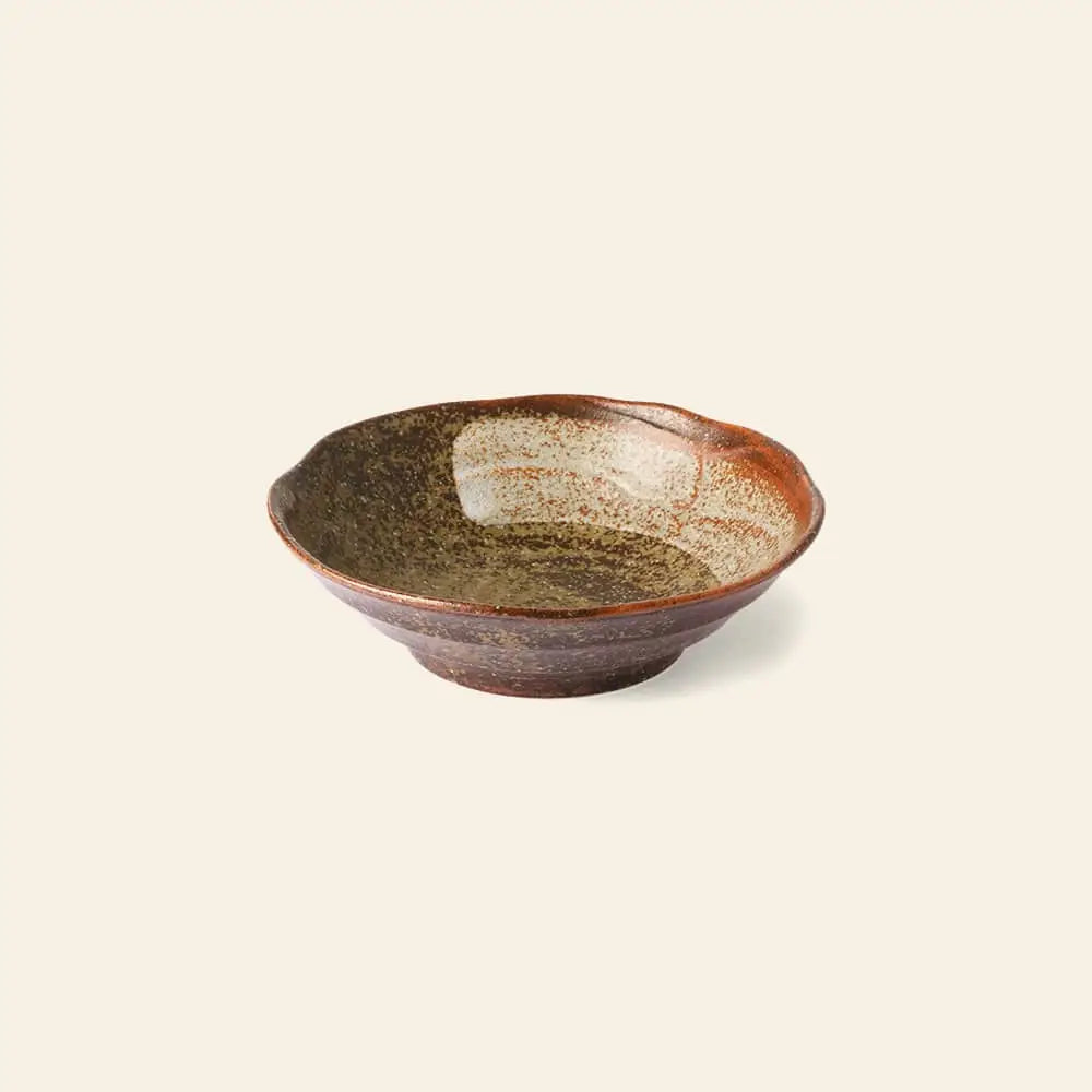 HKliving Kyoto Ceramics Japanese Shallow Bowls Set of 4 Multicolour 6