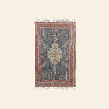 HKliving Printed Rug Overtufted 150x240 Red Blue 1