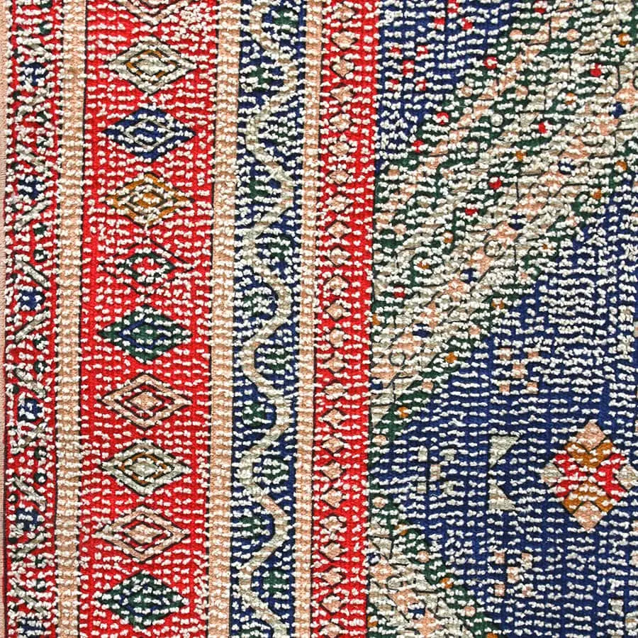 HKliving Printed Rug Overtufted 150x240 Red Blue 2