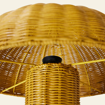 HKliving Rattan Table Lamp Mustard