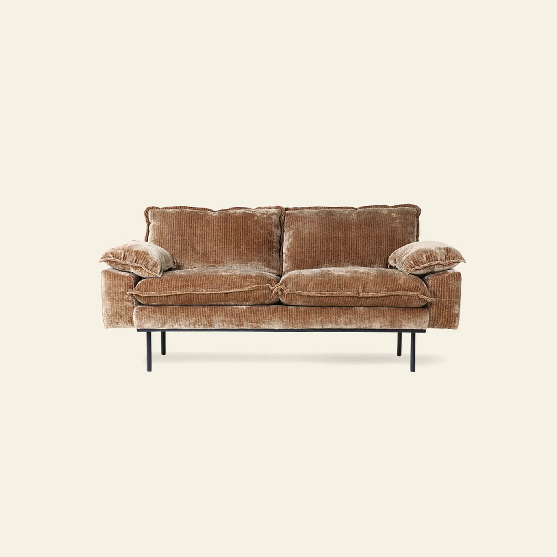 Hkliving Retro Sofa 2 Seats Velvet Corduroy Aged Gold