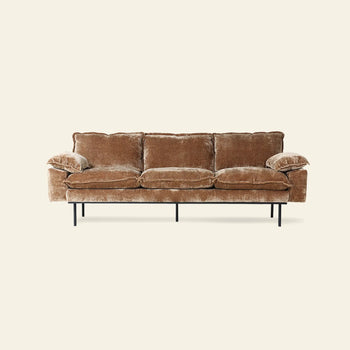 Hkliving Retro Sofa 3 Seats Velvet Corduroy Aged Gold