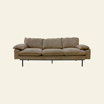 Hkliving Retro Sofa 4 Seats Corduroy Rib Brown