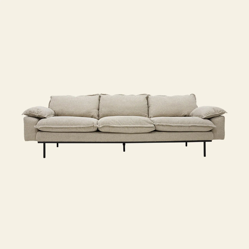 HKLIVING Retro Sofa, 4-Seats